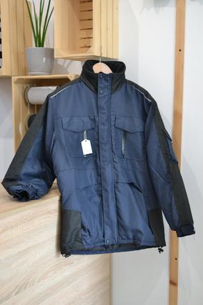 Nepremokavá zimná pánska tmavomodrá bunda m, m