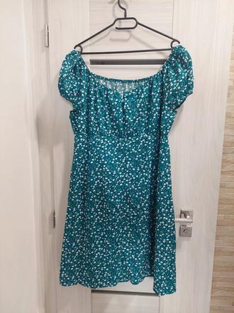 Krásne petrolejové kvetované šaty shein 1xl, xxxl