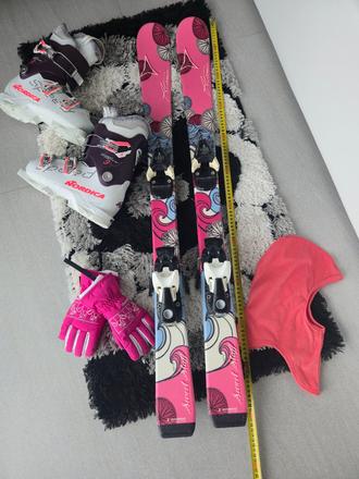 Lyze+lyžiarky, rukavice,kukla, atomic,110-119 cm