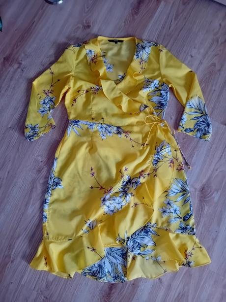Žlté zavinovacie šaty, vero moda,m