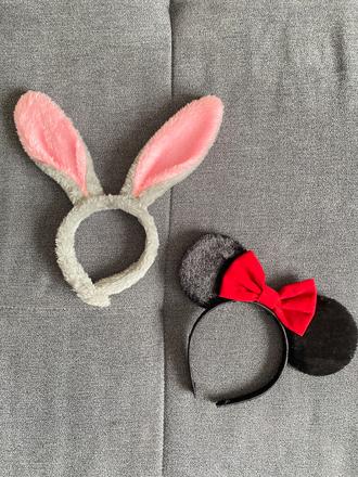 Čelenka zajac a minnie mouse,