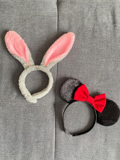 Čelenka zajac a minnie mouse,