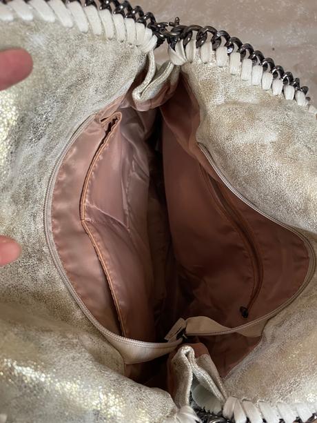 Zlatá veľká kabelka, 1x nosená, 