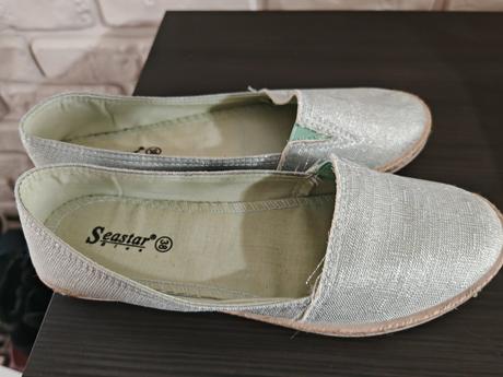 Strieborno jemne mentolove espadrilky 38, 38