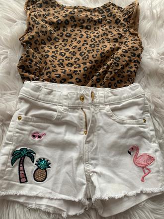 Elasticke šortky s nášivkami, h&m,110