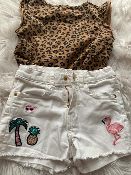 Elasticke šortky s nášivkami, h&m,110