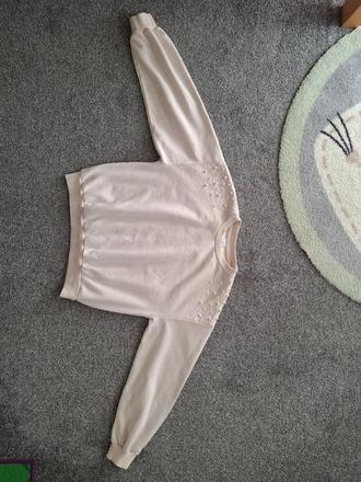 Mikina s perlami a česanou vnútornou stranou, lindex,152