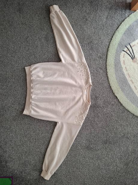 Mikina s perlami a česanou vnútornou stranou, lindex,152