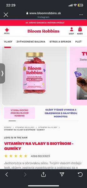 Vitamíny na vlasy Bloom Robbins