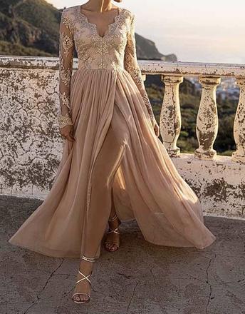 Medené spoločenské šaty, s