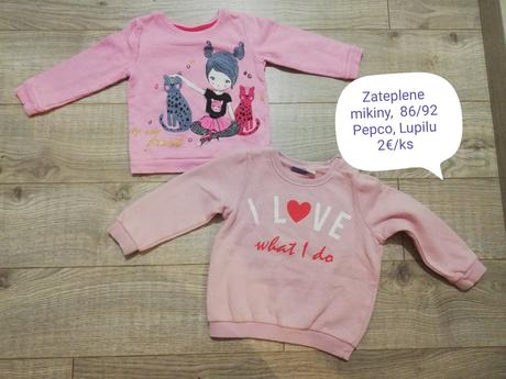 2 zateplene mikiny,  86/92, lupilu,92
