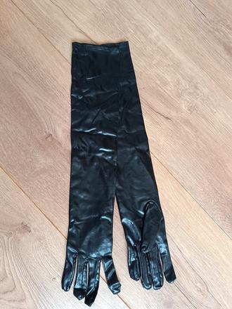 Dlhe cierne rukavice, s