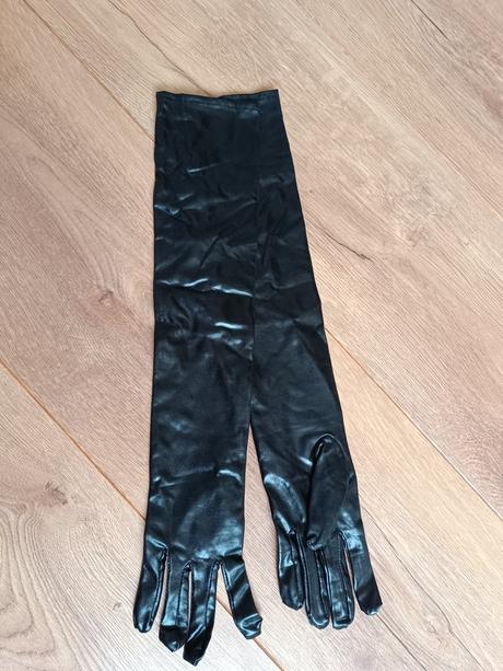 Dlhe cierne rukavice, s