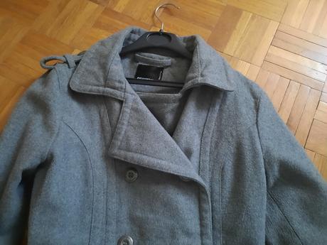 Dámsky kabát s opaskom, fishbone,s