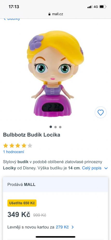Bullbotz budík princezná locika, 
