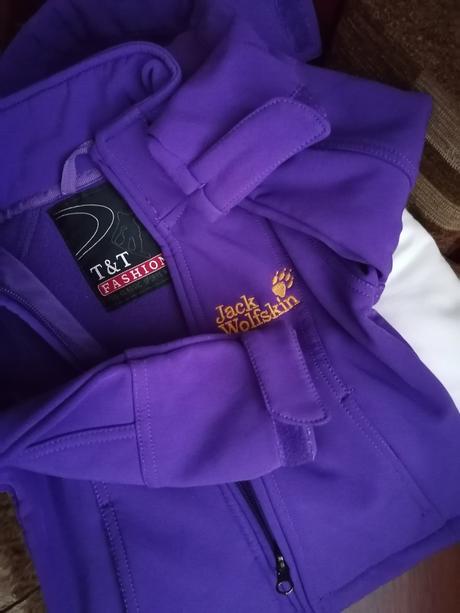 Fialová softshelova bundička - 104, 104