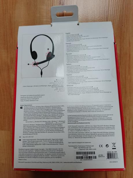 Slúchadlá s mikrofónom, microsoft