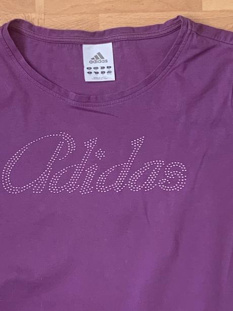 Adidas fialové tričko s nápisoma, adidas,m