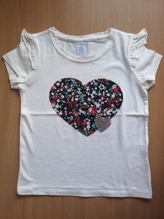 Off-white tričko s kvietkovým srdiečkom, lindex,104