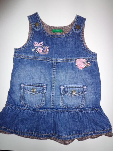 Riflové šaty benetton vel. 74/80, benetton,74