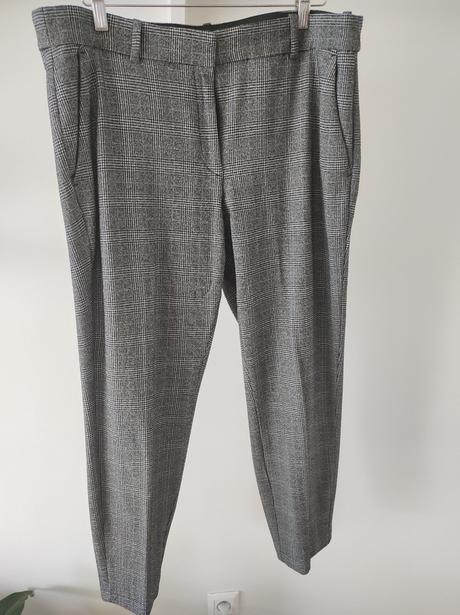 Elegantne bielo-cierne nohavice, h&m,48