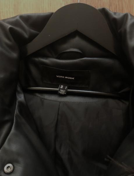 Kožená dlhá zimná bunda, vero moda,l