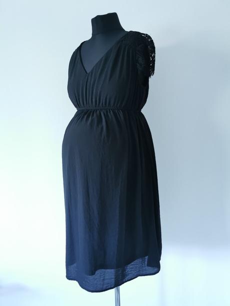 Tehotenské čierne šaty s čipkou h&m, h&m,m