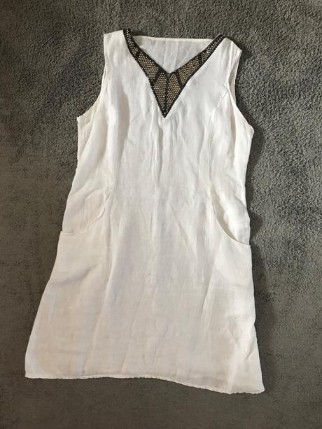 Biele ľanové šaty v.l, l