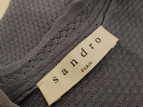 Sandro paris luxusné pletené šaty s áčkovou sukňou, s
