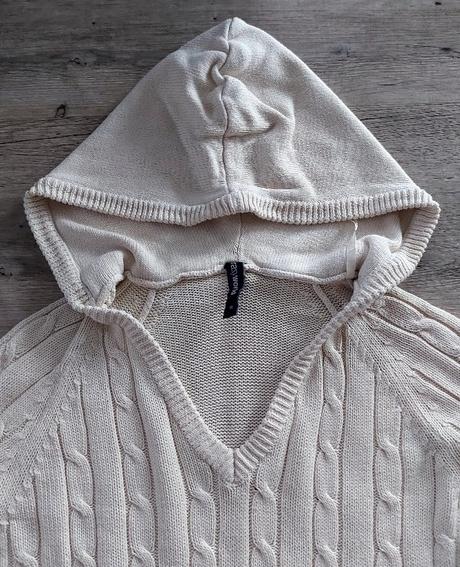 Pletený pulóver s kapucňou, m