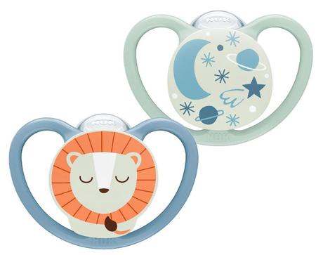 Nuk silikónový cumlík space night 2ks, 6-18m, nuk