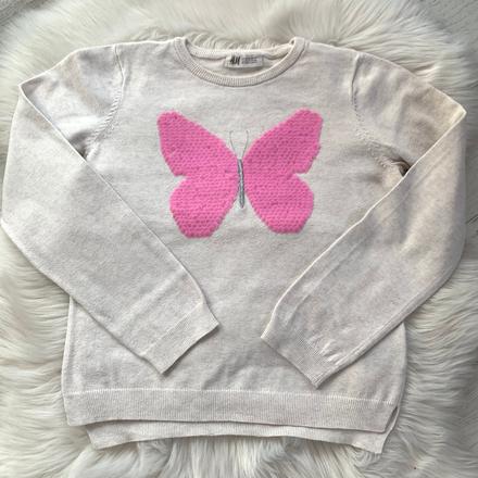 Pulover s motýľom, h&m,134