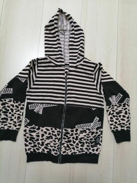 Mikina pre dievčatka čierno biela vel. 122, 122