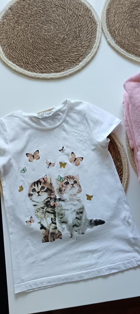 Tričko s mačiatkami, h&m,140
