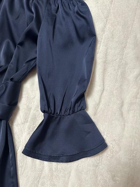 Tmavomodré saténové šaty zn. chantall originál, chantall,l / m