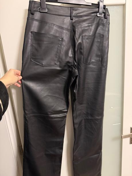 Zara široké kožené nohavice, zara,40