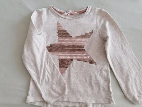 Tričko s flitrovou hviezdou, h&m,104