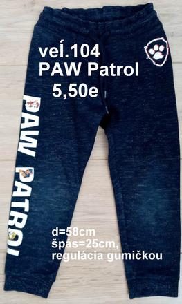 Tepláky chlapčenské veľ.104, 104
