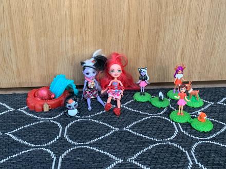 Sada enchantimals - bábiky, zvieratká aj doplnky,