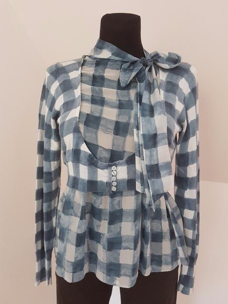 Elegantný károvaný top vel.l, l