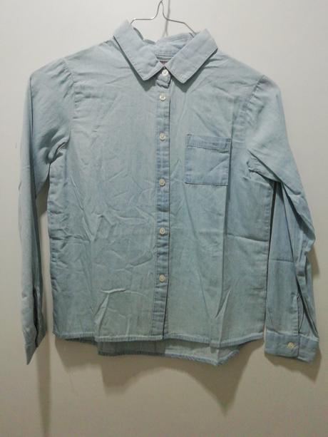 Modrá košeľa imitácia rifľoviny, 134