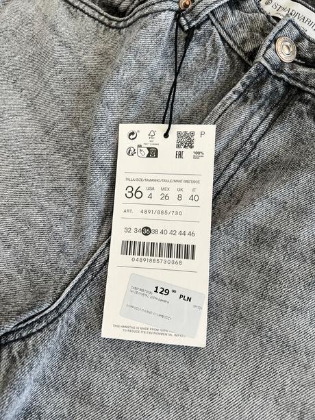 Široké straight wide rifle  s vysokým pásom, stradivarius,36