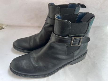 Cierne kozene cizmy pc 159prava koza, 38