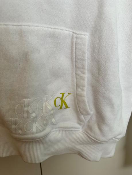 Calvin klein biela mikina kapucnou xs, calvin klein,xs
