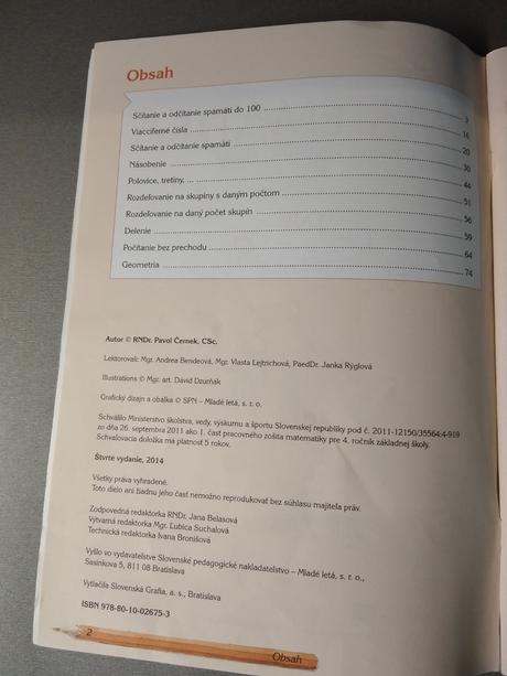 Pracovný zošit matematika 1. a 2. časť, 