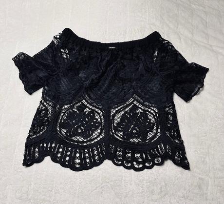 Čierna blúzka s odhalenými plecami s topom liu jo, liu jo,l / m