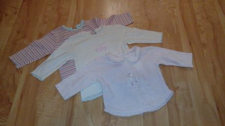 Tričká s dlhým rukávom - 3ks, 68–80