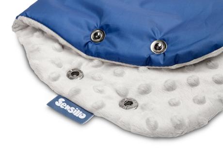 Sensillo rukávnik na kočík z minky 40x45 cm modrý, 