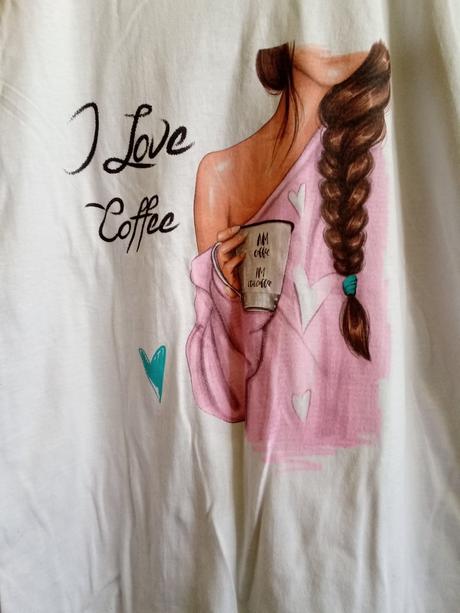 Biele tričko s obrázkom i love coffee  nové, m