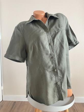 Khaki ľanová košeľa, xl, xl
